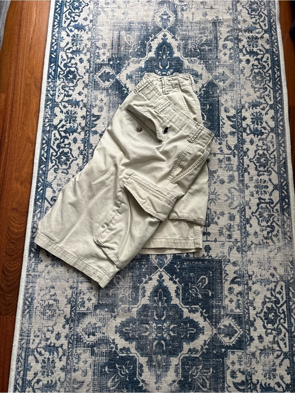 Ralph Lauren Light Khaki Cargo Shorts with Polo Logo
